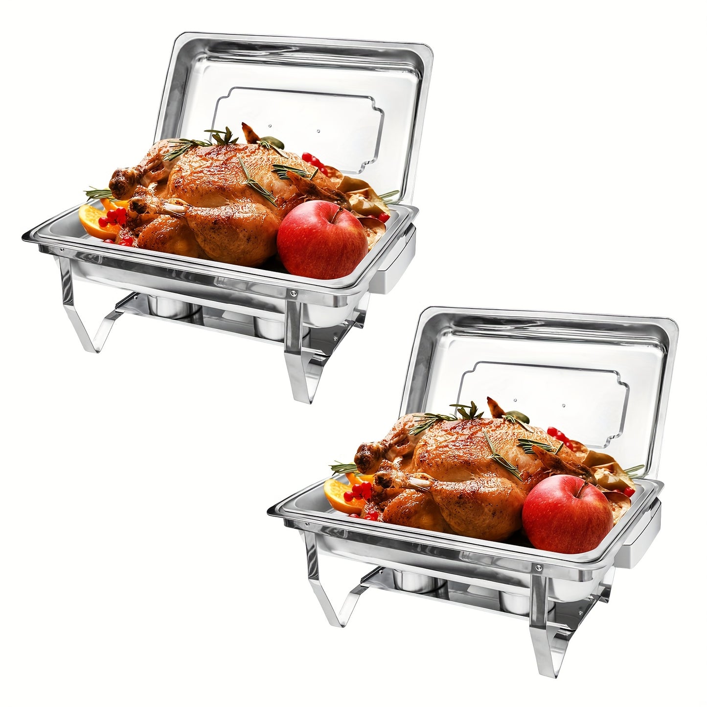 Chafing Dishes Buffet Set, 1/2/4/6/8 Pack-9QT Stainless Steel Chafers Food Warmer Trays for Buffets, Parties, Hotel, Party for Christmas, Halloween - Only for Cooking, Only for Cooking