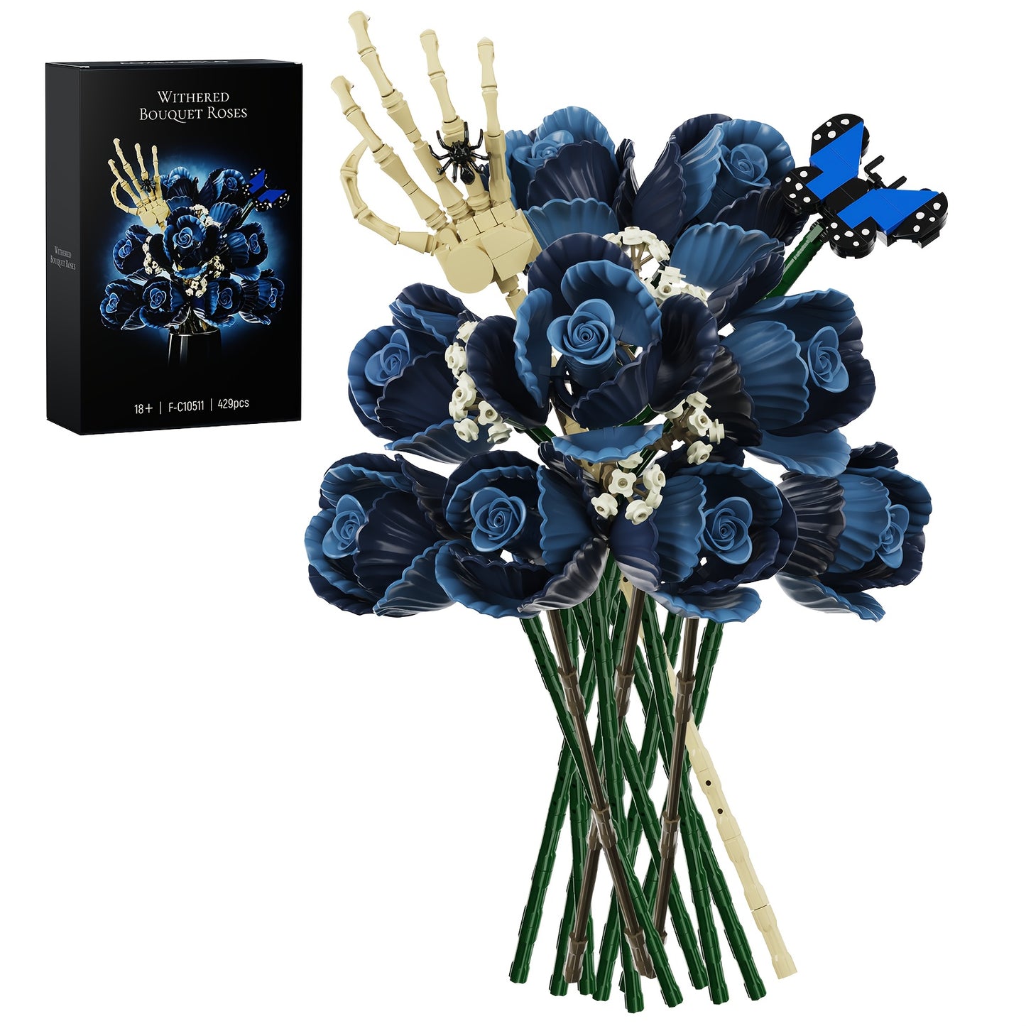 Valentine's Day Zombie Series Bouquet Gift Set Romantic Festive Atmosphere - Warm Decorative Home Accents for Adult Women And Teenagers - Mother's Day, Easter And Valentine's Day Gifts - Gothic Home Decor with Dark Aesthetic Skeleton Floral Motifs