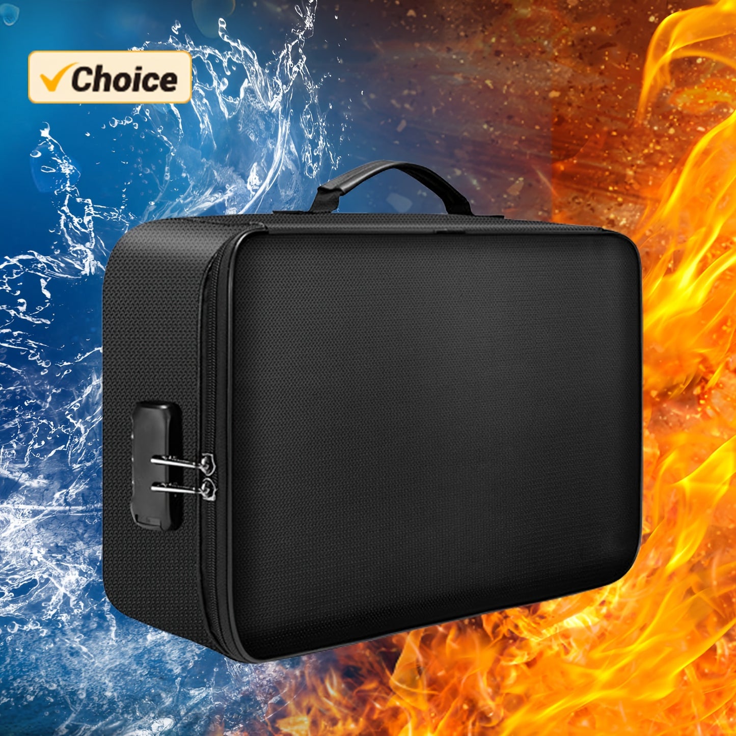 Fireproof Document Organizer Bag with Combination Lock Multi-Compartment Portable File Storage for Home Office Travel Cards Gadgets