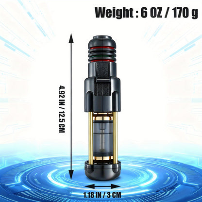Windproof Jet Flame Lighter – Zinc Alloy Refillable Butane Torch Lighter with Visible Fuel Tank, Adjustable Blue Flame, Rocket Design, for Camping, BBQ & Outdoor Use (No Butane Included)