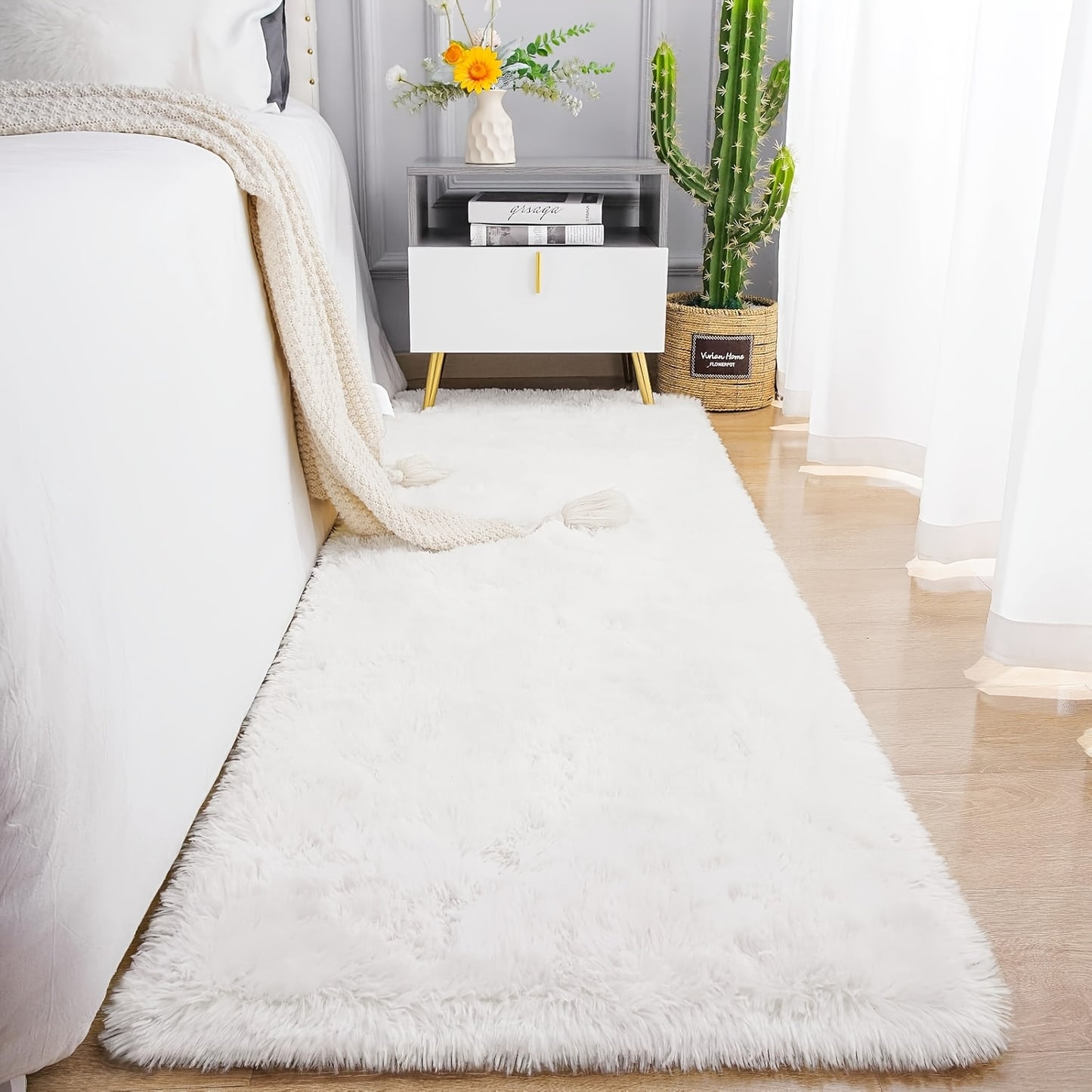 Fluffy Area Rug Tie-Dye Soft Carpet for Living Room Bedroom Office Thickened 1000g/㎡ Machine-Woven Indoor Mat Multi-Color Multi-Size Dark Gray Light Grey Khaki Pink Black White Purple
