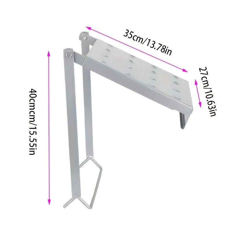 Ladder Platform Scaffold Board 400 lb Heavy Duty Non-Slip Work Tray Retractable Workstation Tool Tray Attachment for Extension Ladders Easy Install Silver