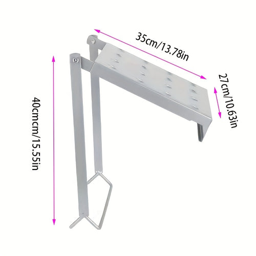 Ladder Platform Scaffold Board 400 lb Heavy Duty Non-Slip Work Tray Retractable Workstation Tool Tray Attachment for Extension Ladders Easy Install Silver