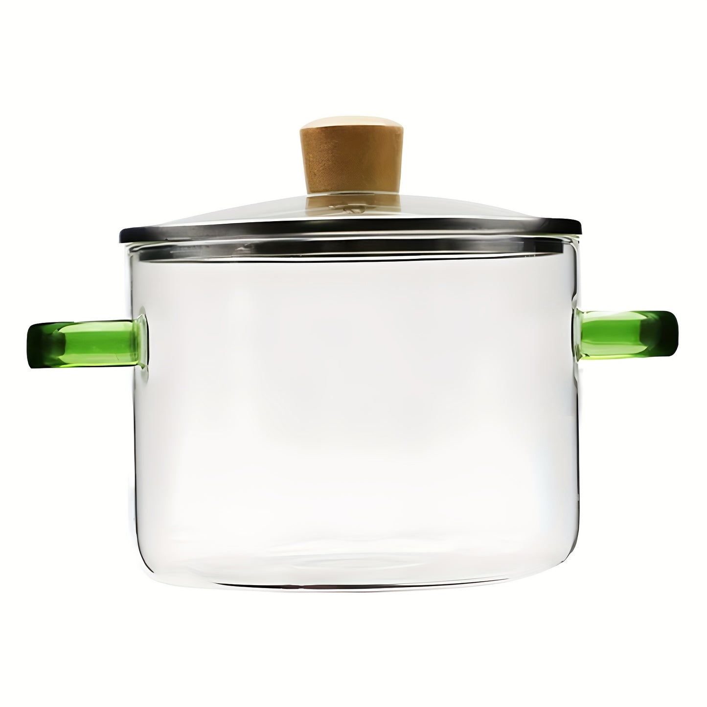 54oz Boric Acid Glass Cooking Pot with Yellow Handle, Heat-resistant Transparent Dumpling Pot, Suitable for Stove and Oven, Perfect for Homes and Restaurants, Perfect for Soup and Milk Ramen, Easier to Clean Odorless Kitchen Essentials