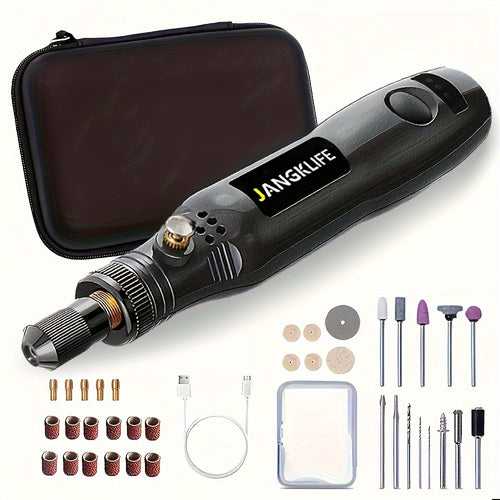 A Set of Cordless Rotary Tools, a Rechargeable Engraving Pen with a Battery, an Electric Adjustable-Speed Engraving Pen, Portable Wood Carving Tools for Grinding, Polishing, And Etching.