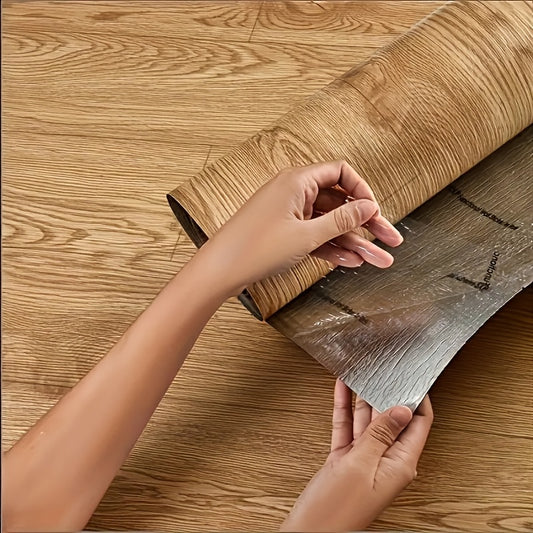 1 Roll DIY Vintage Wood Grain Self-Adhesive Non-Slip Thickened Floor Stickers -Peel & Stick - Home Improvement & Renovation - for Walls, Floors, Desks, Door Panels, Valentines Decor, Wedding Decorations, Chinese New Year Decorations, Valentines Gifts