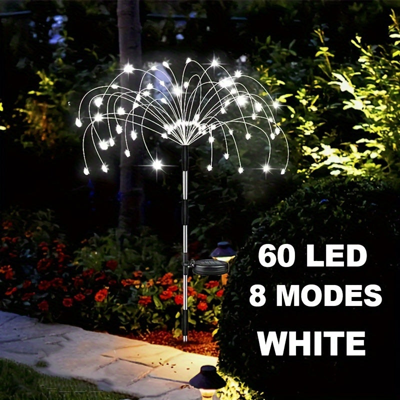 Solar Fireworks Lights, 420/300/200/60 LEDs Waterproof Solar Garden Flower Lights, 8 Lighting Modes, Yard Patio Yard Yard Pathway Yard Villa Outdoor Lighting Christmas Decoration With Stake Decoration Fairy Lights