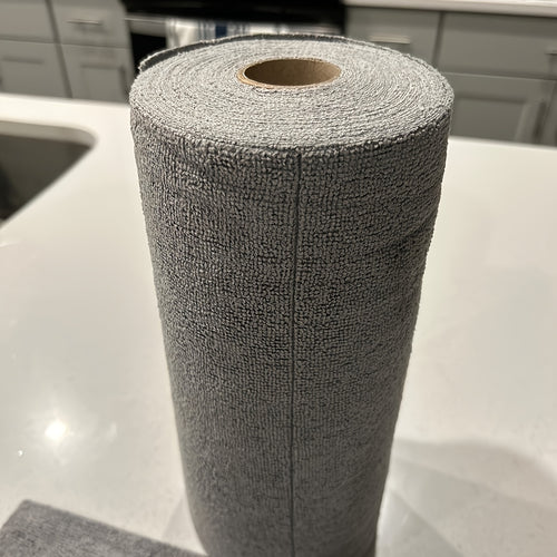Reusable Microfiber Cleaning Cloths, Paper Towel Washable Tear Away Cleaning Towels Roll, 12x12 Absorbent Rags, Drying Dishcloths for Kitchen, House, and Car