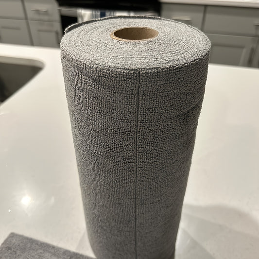 Reusable Microfiber Cleaning Cloths, Paper Towel Washable Tear Away Cleaning Towels Roll, 12x12 Absorbent Rags, Drying Dishcloths for Kitchen, House, and Car
