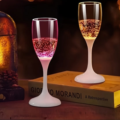 Set of 6 LED Glasses, Including Champagne Flutes, Cocktail Cups, And Sparkling Drinkware for Parties, Bars, Nightclubs, And Festive Occasions Like Christmas Weddings