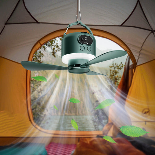 10400mAh Outdoor Small Ceiling Fan USB Charging Fan Camping Fan Lamp Camp Ceiling Fan Rechargeable Portable Remote Control Mini Student Dormitory Mute Big Wind Four-speed Outdoor Camping Fan Mobile Small Ceiling Fan Can Charge The Mobile Phone.