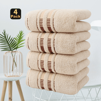 4pcs Set of All Cotton Off Shelf Face Towels, Hotel Salon Beauty Salon Spa Super Absorbent Towels, Adult Couple Home Use Soft and Skin Friendly Pure Cotton Cleansing Towels, Dry Hair Towels