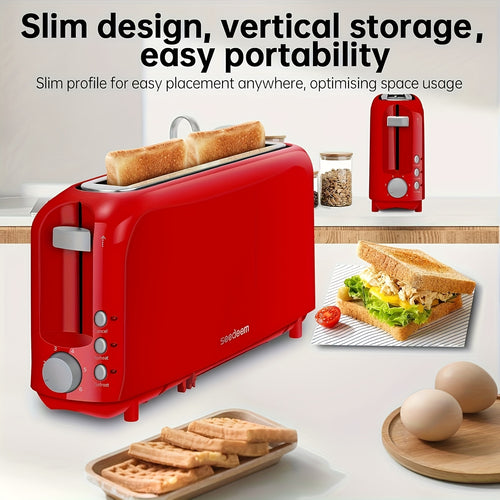 Toaster 2 Slice, Fits-anywhere Kitchenware, 6 Setting Shade Control with Cancel & Reheat & Defrost, Removable Crumb Tray, 750 Watt, White, Design Perfect for Toasting Bread, Waffle Or Bagel!