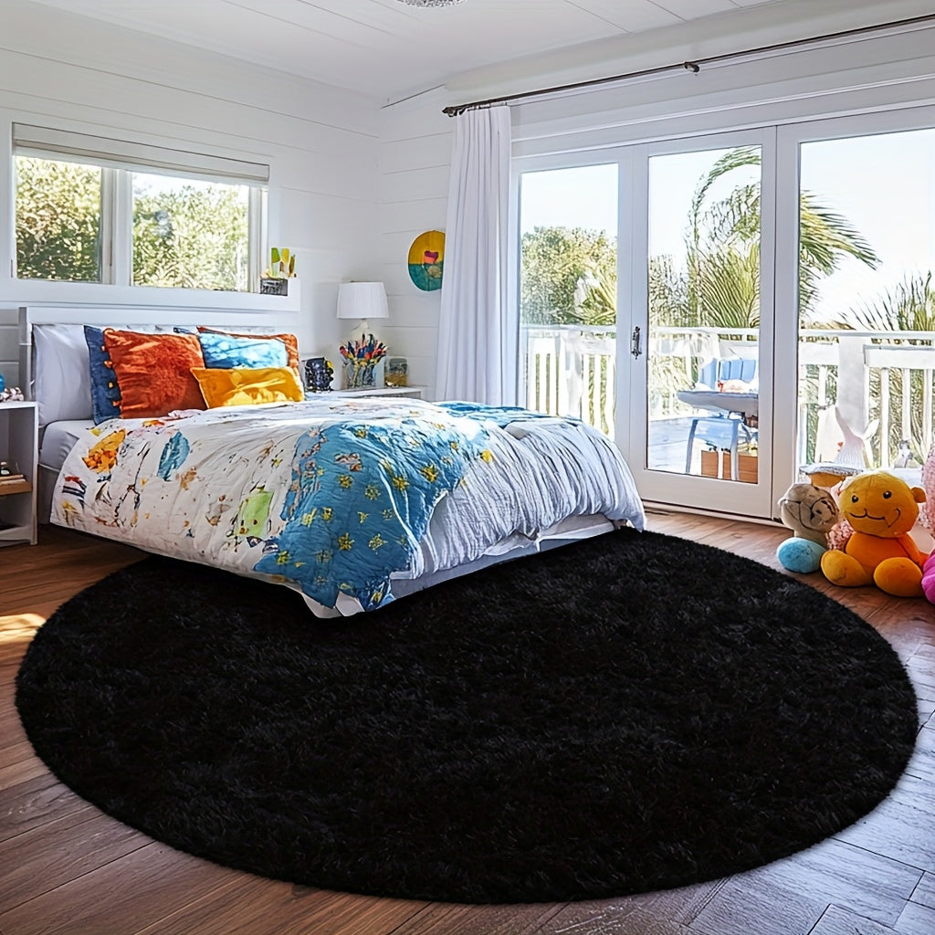 A Cozy Round Shaggy Rug Is Perfect for The Bedroom, While a Soft And Fluffy Round Carpet Is Suitable for The Living Room. It'S Easy to Clean, Comfortable, And Plush Rugs Are Ideal for Home And Room Decor