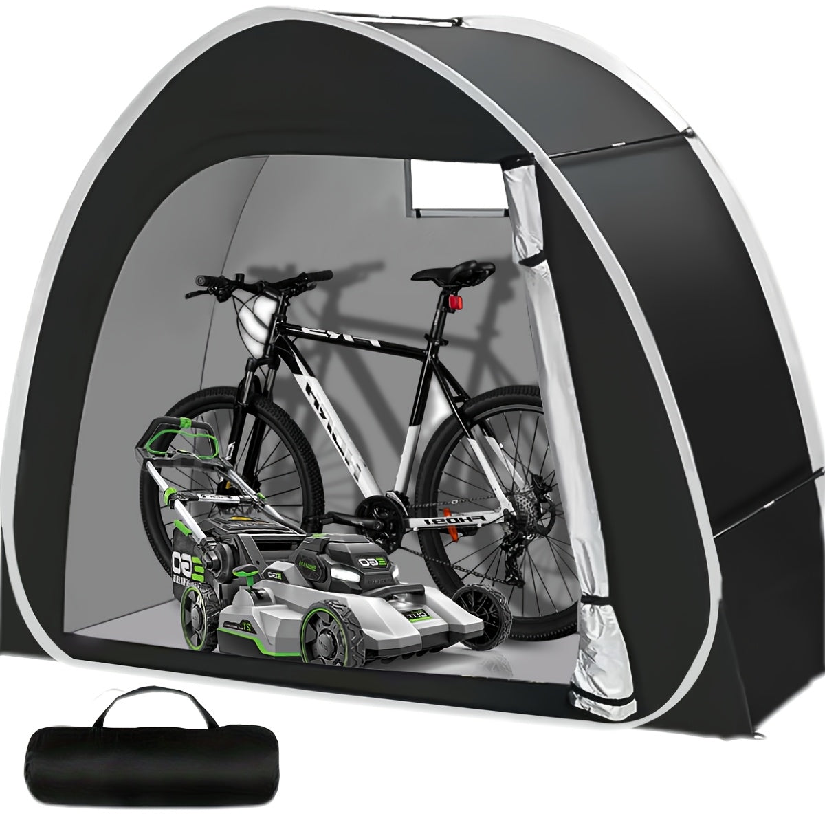 Winter Bicycle Storage Shed Tent, Courtyard Storage Tent, Gardening Tool Storage Room, 210D Oxford Fabric PU4000 Waterproof and Snowproof, Can Accommodate 2/3 Bicycles, Lawn Mower Storage Room, Suitable for Bicycles, Garden Tools, Lawn Mowers