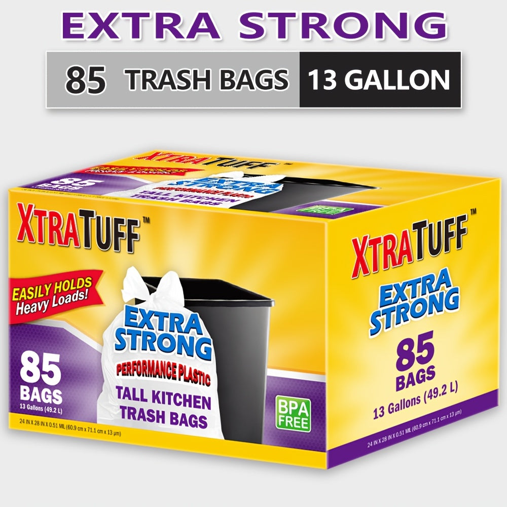 44/85/104/130/170/180/360 Bags 13 Gallon Boxed Expandable Heavy-Duty Plastic Multipurpose Disposable Garbage Bags-Super Strong, Leak-Resistant, And Odor-Proof for Bedroom, Kitchen, Living Room, Outdoor, Toilet Use Trash Bag - Convenient Sanitary