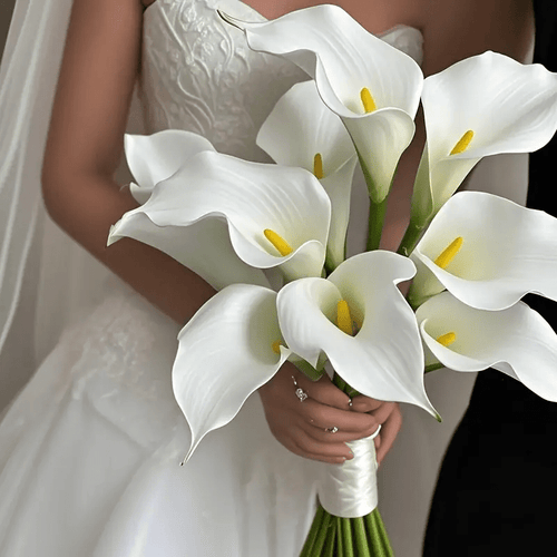 Eternal Lotus Flower Bouquet 20pcs – Horseshoe Lotus Artificial Flowers for Wedding Decoration, Home Floral Arrangements, Outdoor & Festival Decor – White, Black, Red & Orange (No Vase)