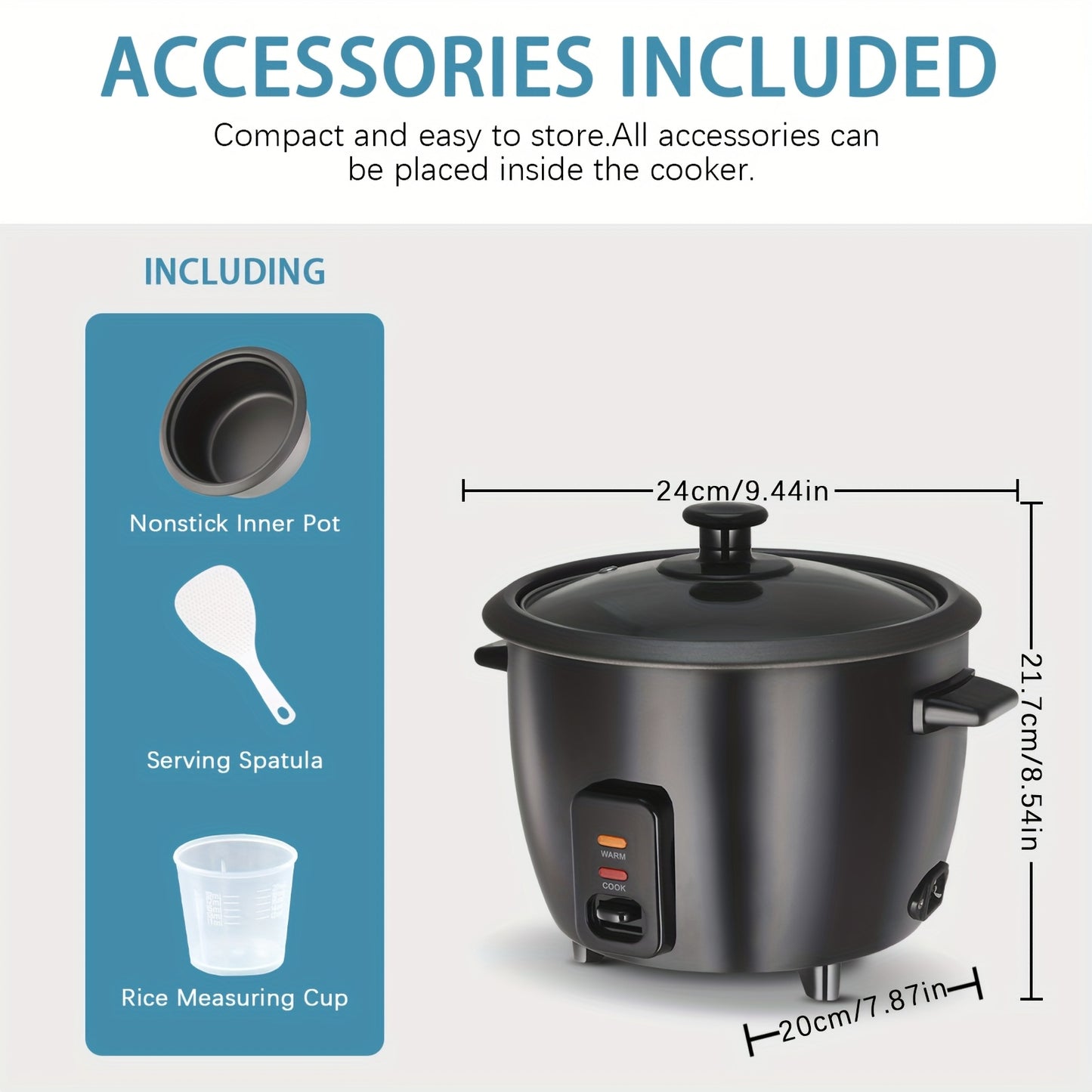 A Rice Cooker Featuring a Detachable Nonstick Pot, a Yogurt Maker with an Automatic Keep Warm Setting, And a Generous Capacity of 6 Cups (Cooked) Or 1. 5 Quarts, And 3 Cups (Uncooked). It Operates with a Single Touch And Serves As a Grain Cooker