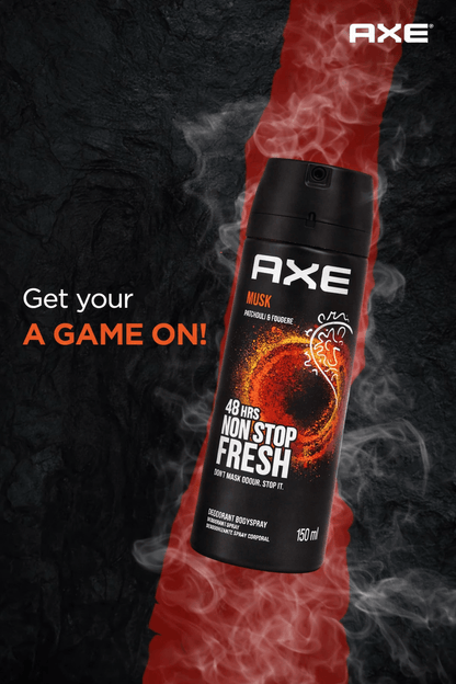 AXE Deodorant Body Spray Musk x [3 Pack] 5 oz (150 ml) Long-Lasting Fresh Scent for Men, Everyday Odor Protection, Confidence-Boosting Masculine Fragrance Spray, Daily Body Spray for Work, Gym, Travel & Casual Use