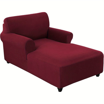 1pc PRINCEDECO Chaise Lounge Cover Stretch Chair Lattice Slipcover for Living Room Bedroom Soft Jacquard Fabric Machine Washable