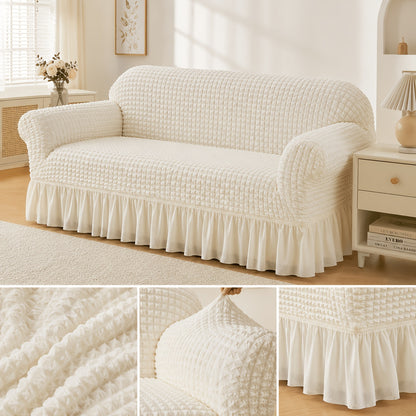 XM-Mirelitho 1pc Seersucker Sofa Sllipcovers Elastic Living Room Sofa Cover Pet All-purpose Sofa Protection Cover Home Decoration Sofa Cushion Cover