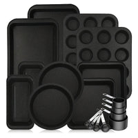 Black with white dots, 18 pieces