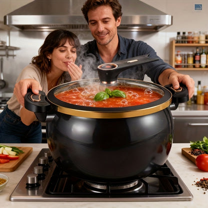 Large Capacity 8.45QT Non-Stick Stockpot with Twist Lock Handle - Heavy-Duty Ceramic Construction, Induction And for Gas Stove Compatible, for Home, Restaurant, Ollas Para La Cocina