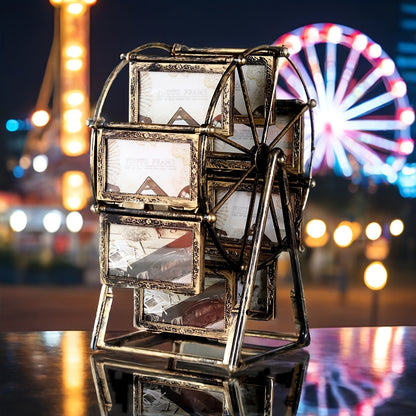 Vintage Rotating Ferris Wheel Photo Frame - 8 4-inch Photo Frames - Exquisite Living Room, Bedroom, Desk Furnishings - Perfect for Valentine'S Day, Birthday, Christmas Gifts (Frame Material ABS Plastic)