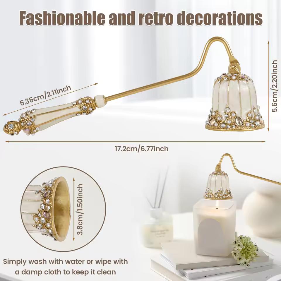 Elegant Candle Snuffer Candle Extinguisher Long Handle Candle Accessory Metal Wick Flame Snuffer Wick Snuffer Home Decor Gift