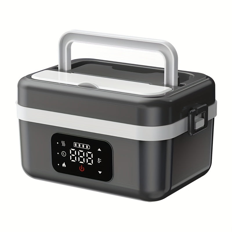 Adults Lunch Box, 8000Mah Battery Powered, 60W 1 Liter Portable Timer Automatic Heating Food Warmer, Portable Food Heater for Home/Car/Office/Truck, Portable Lunch Box