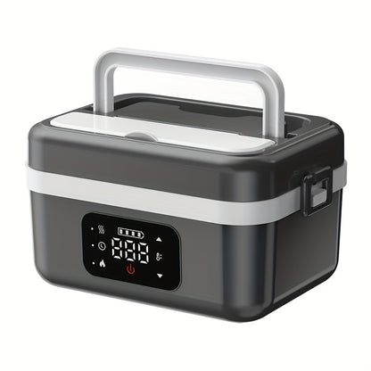 Adults Lunch Box, 8000Mah Battery Powered, 60W 1 Liter Portable Timer Automatic Heating Food Warmer, Portable Food Heater for Home/Car/Office/Truck, Portable Lunch Box