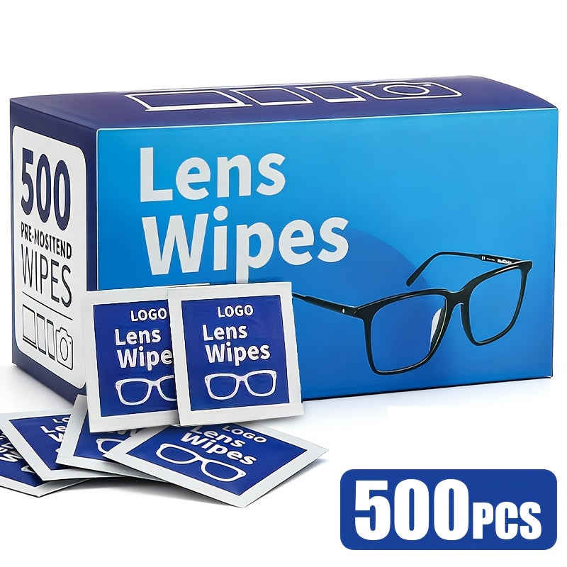 500 Lens Wipes - Pre-Moistened Eyeglass Cleaning Wipes - Individually Wrapped, Scratch-Free & Streak-Free Lens Cleaner. Ideal for Sunglasses, Camera Lenses, All Types of Glasses And Mobile Phone Screens