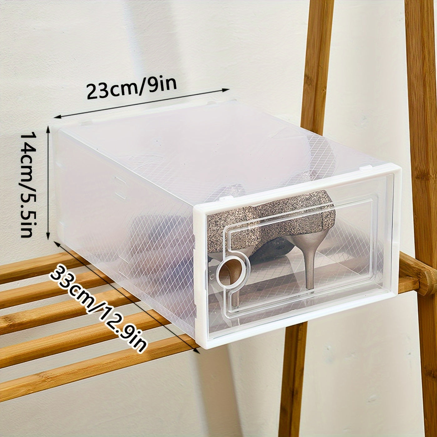 12/15 Pack Shoe Storage Organizer Boxes, Clear Shoe Boxes Stackable, Shoe Organizer for Closet, Shoe Storage Boxes for Entryway, White