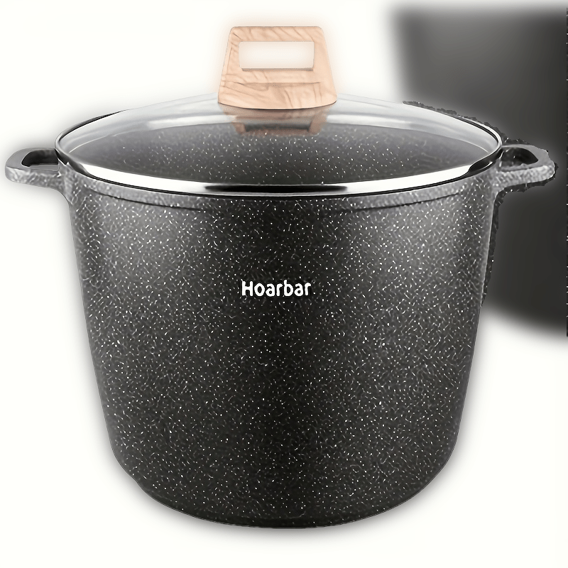 Hoarbar 10.5QT Large Capacity Non-Stick Stock Pot - High-Temperature Resistant, Induction & All Stovetops Compatible, Easy-Clean Design for Home Cooks & Families, Perfect Housewarming Gift