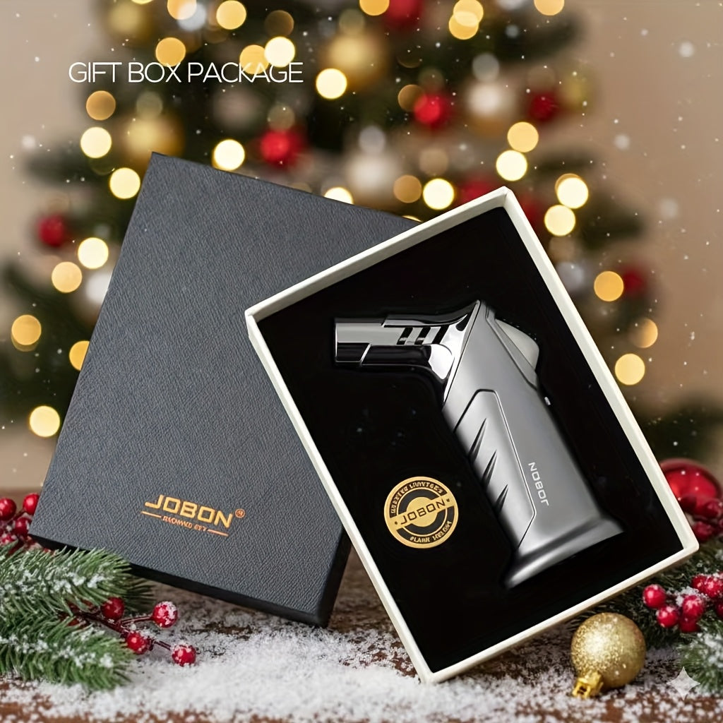 Jobon Butane Torch Lighter, Gift Box Packaging - For Kitchen, Bbq, Camping & Outdoor Use | Ideal Gift For Men & Holidays | Child Safety Lock & Adjustable Flame Control | Lightweight & Simple Design (Gas Not Included)