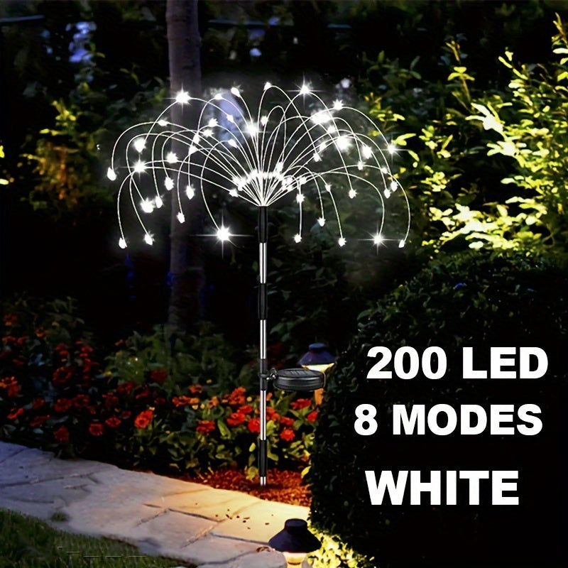 Solar Fireworks Lights, 420/300/200/60 LEDs Waterproof Solar Garden Flower Lights, 8 Lighting Modes, Yard Patio Yard Yard Pathway Yard Villa Outdoor Lighting Christmas Decoration With Stake Decoration Fairy Lights
