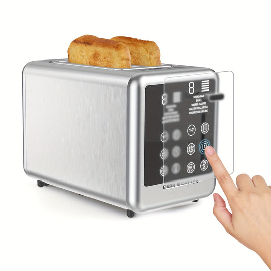 [Digital Touch Screen Toaster] Toaster Digital Touch Screen Toasters With 5 Bread Selection 7 Shade Setting And Bagel/Defrost/Cancel/Reheat Function 1.5" 2 Slice Stainless Steel Tostadora With Removable Crumb Tray