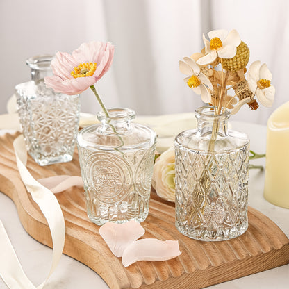 Glass Bud Vases Set of 64 Small Clear Flower Vases for Centerpieces Wedding Table Decor Rustic Vintage Home Decoration Multi-Size Mini Vase Bulk Set