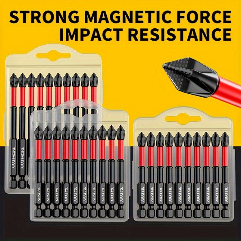 60/24/12/6/2pcs S2 Anti Slip and Impact Screwdriver Bit | Cross Screwdriver Bit, Magnetic Drill Bit, High Hardness Screwdriver Bit, Anti Slip Teeth, Suitable for Home Decoration, Outdoor Bicycle Repair Tools, High Hardness Tungsten Steel