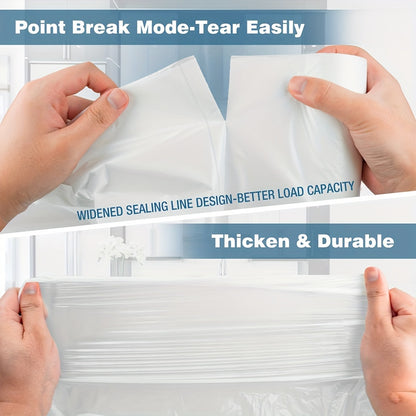 2 Rolls260 Bags 13 Gallon White Expandable Heavy Duty Multi-purpose Disposable Trash Bags - Super Strong, Leak-proof, Odor-resistant, Suitable for Bedrooms, Kitchens, Living Rooms, Outdoors, and Bathrooms - A Convenient and Sanitary Waste Solution