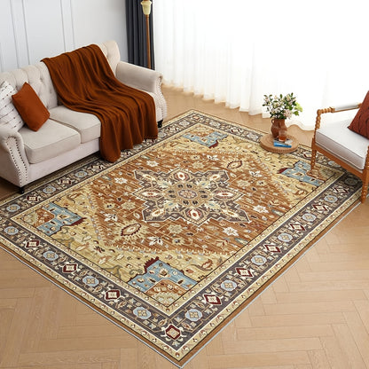 Area Rug Boho Vintage Washable Non-Slip Rug for Living Room Bedroom Traditional Woven Carpet Home Decor