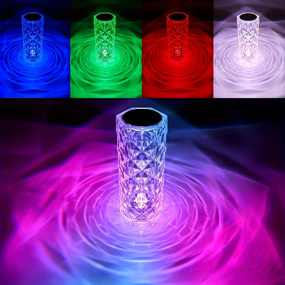 A Touch-Sensitive LED Table Lamp Featuring a Rose Design, Capable of Displaying 16 Colors, Perfect for Creating a Romantic Ambiance, And Powered by USB