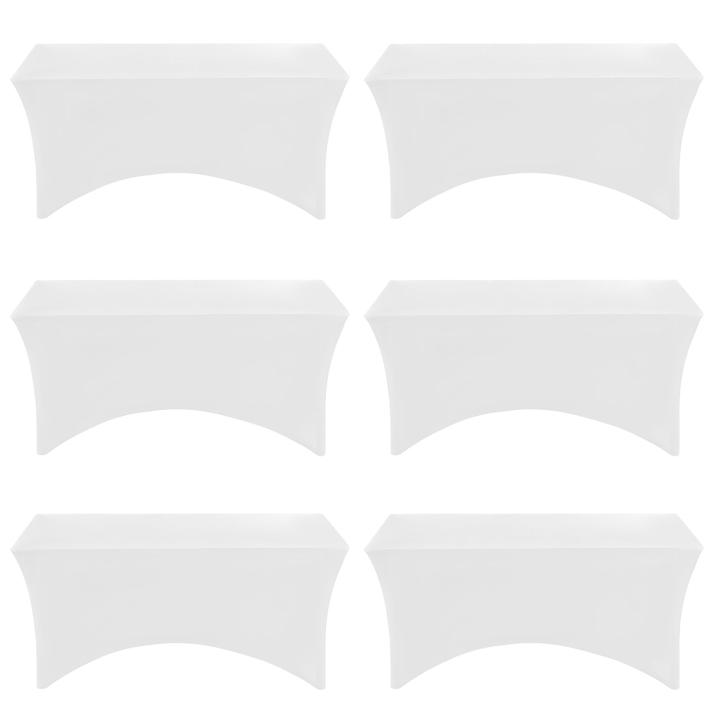 6 Pack 6ft Spandex Table Covers, Fitted Stretch Tablecloths for 6 Foot Rectangular Tables, Wrinkle Resistant Washable Outdoor Table Cloth for Wedding, Party, Banquet, Graduation, Event (Black/White)