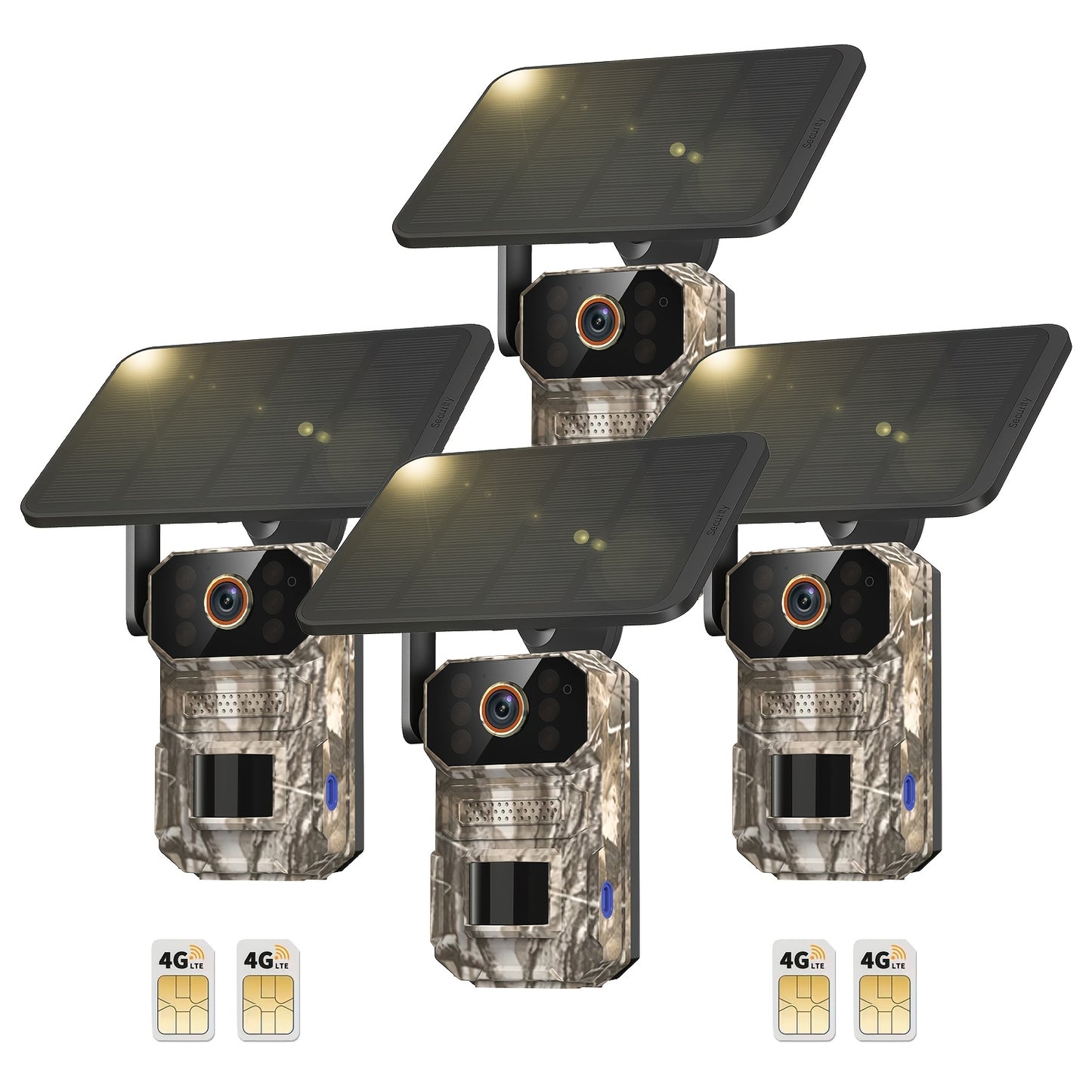 4G LTE Cellular Trail Camera with Solar Panel – 4K Wildlife Monitoring Camera, PIR Motion Sensor, Infrared Night Vision, Two-Way Voice, Remote Access, No WiFi Required, for Hunting & Security (Camo/Brown)