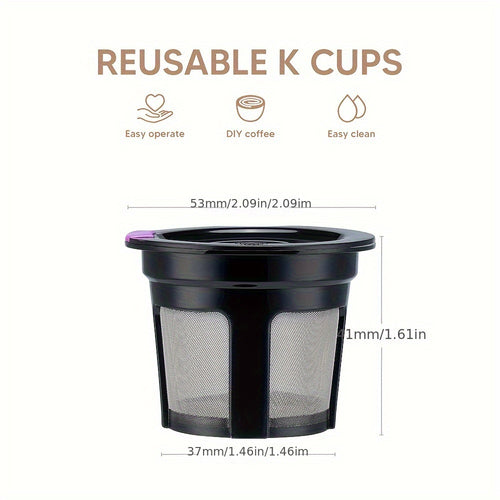 Reusable K-Cup Coffee Pods for Keurig 1.0 & 2.0, Refillable K-Cup Filters Universal Fit, Eco-Friendly Reusable Coffee Pod Filters, 6 Colors, Use Any Ground Coffee
