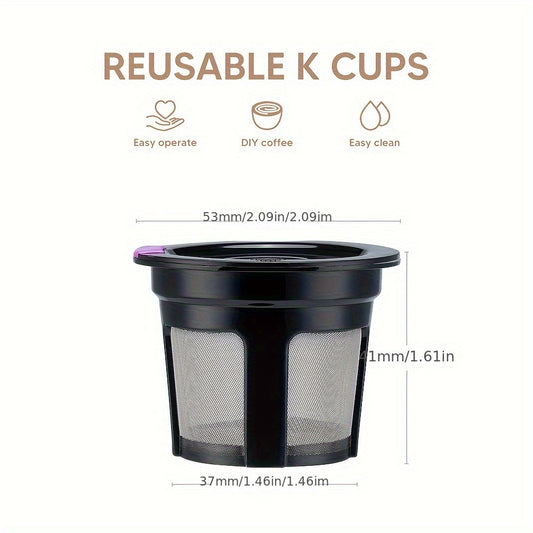 Reusable K-Cup Coffee Pods for Keurig 1.0 & 2.0, Refillable K-Cup Filters Universal Fit, Eco-Friendly Reusable Coffee Pod Filters, 6 Colors, Use Any Ground Coffee