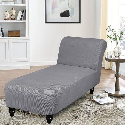 1pc PRINCEDECO Chaise Lounge Cover Stretch Chair Lattice Slipcover for Living Room Bedroom Soft Jacquard Fabric Machine Washable