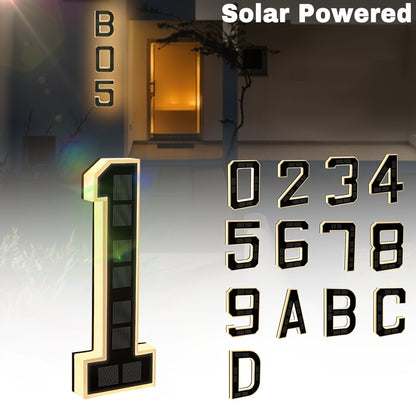 Solar House Numbers 9 Inch Backlit LED Address Sign – Waterproof IP44 Illuminated Number Plaques with Smart Light Sensor for Home Garden Courtyard Modern Decor