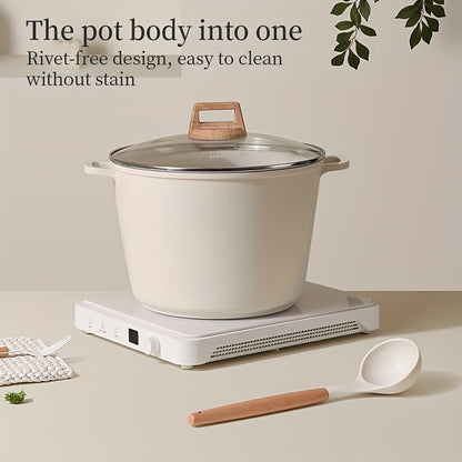 Hoarbar 10.5QT Large Capacity Non-Stick Stock Pot - High-Temperature Resistant, Induction & All Stovetops Compatible, Easy-Clean Design for Home Cooks & Families, Perfect Housewarming Gift