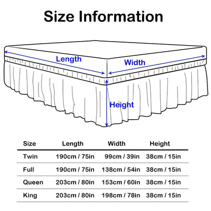 NICELEAF Elastic Bed Ruffle, Easy Wrap Around Ruffle, Microfiber Bed Skirt With Adjustable Elastic Belt 15 Inch Tailored Drop, Hotel Quality Bedskirt, Fade Resistant, Easy Fit, Machine Washable